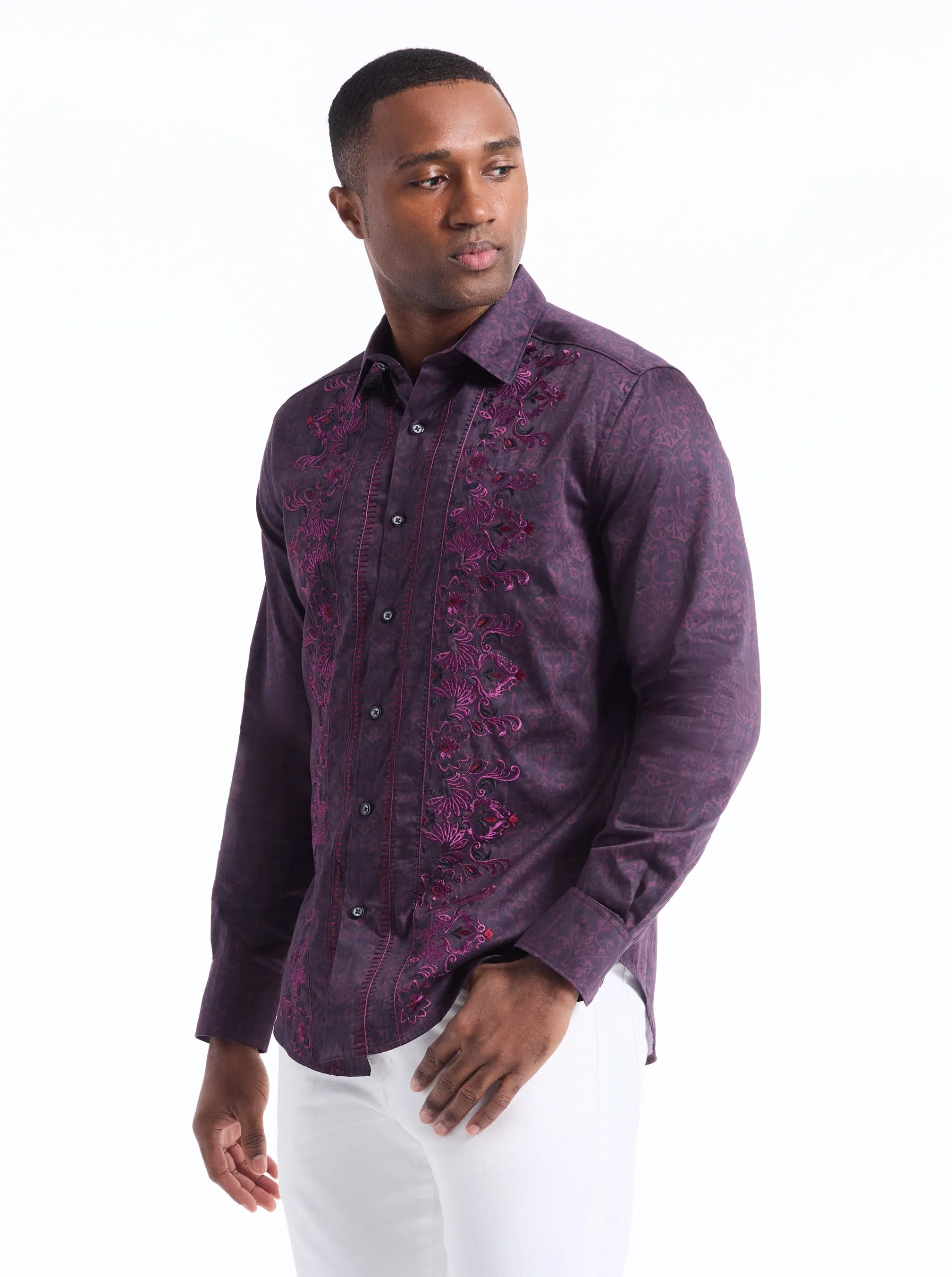 ROYAL MIDNIGHT LONG SLEEVE BUTTON DOWN SHIRT sold by Robert Graham product image thumbnail 5