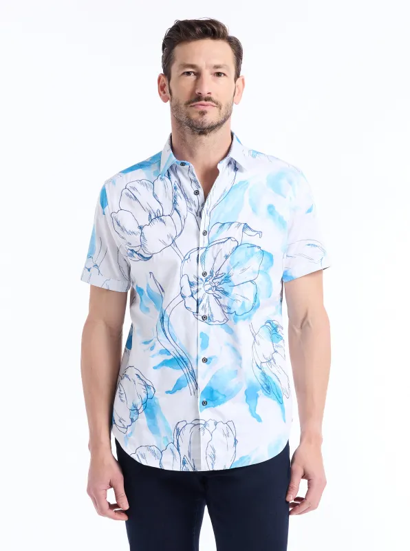 SKY GARDEN SHORT SLEEVE BUTTON DOWN SHIRT made by Robert Graham