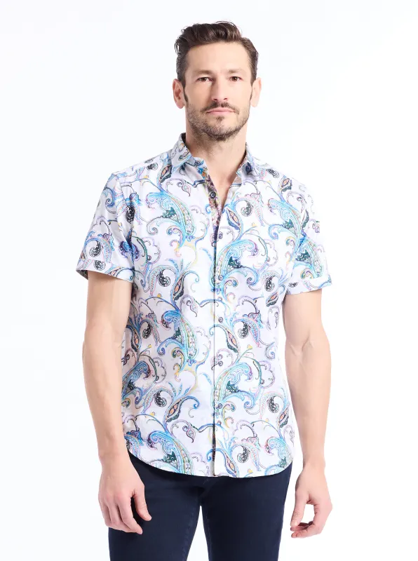 GRASSHOPPER 2 SHORT SLEEVE BUTTON DOWN SHIRT made by Robert Graham