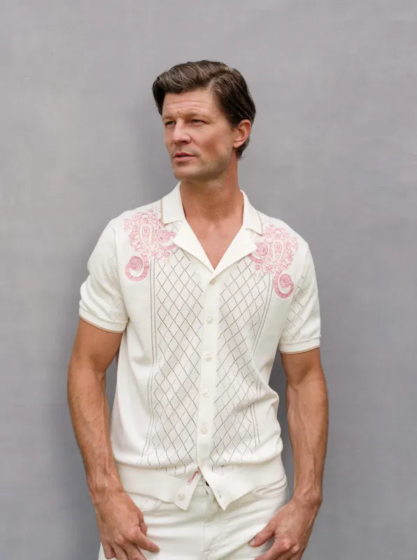 LIMITED EDITION OPULANT PAISLEY SHORT SLEEVE SWEATER made by Robert Graham