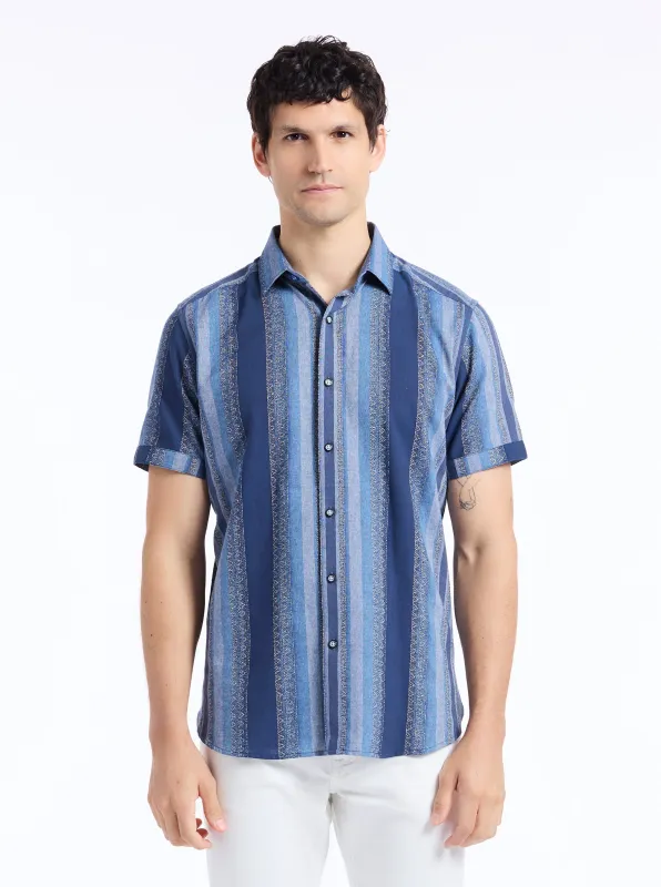 PEMBROKE SHORT SLEEVE BUTTON DOWN SHIRT made by Robert Graham