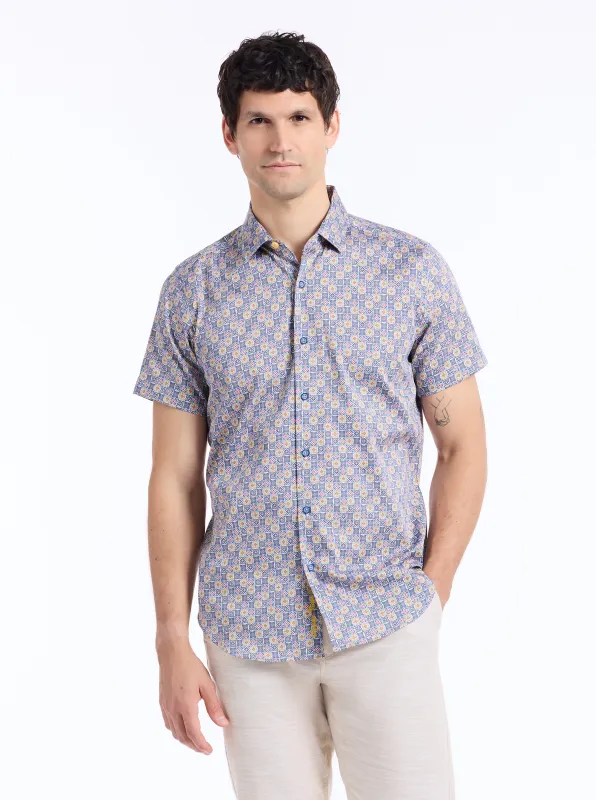 KINLOCH SHORT SLEEVE BUTTON DOWN SHIRT made by Robert Graham