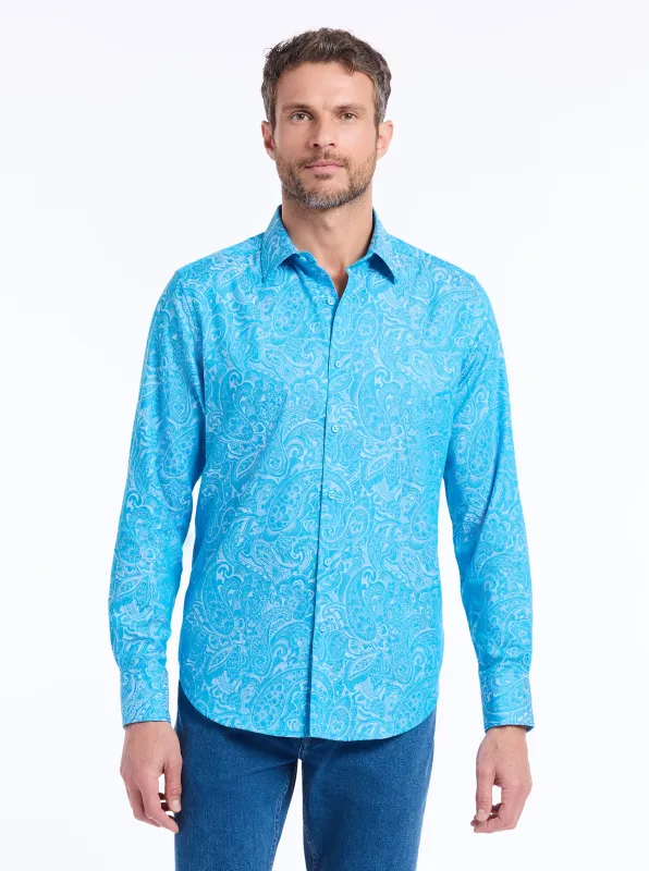 HUDSON LONG SLEEVE BUTTON DOWN SHIRT made by Robert Graham