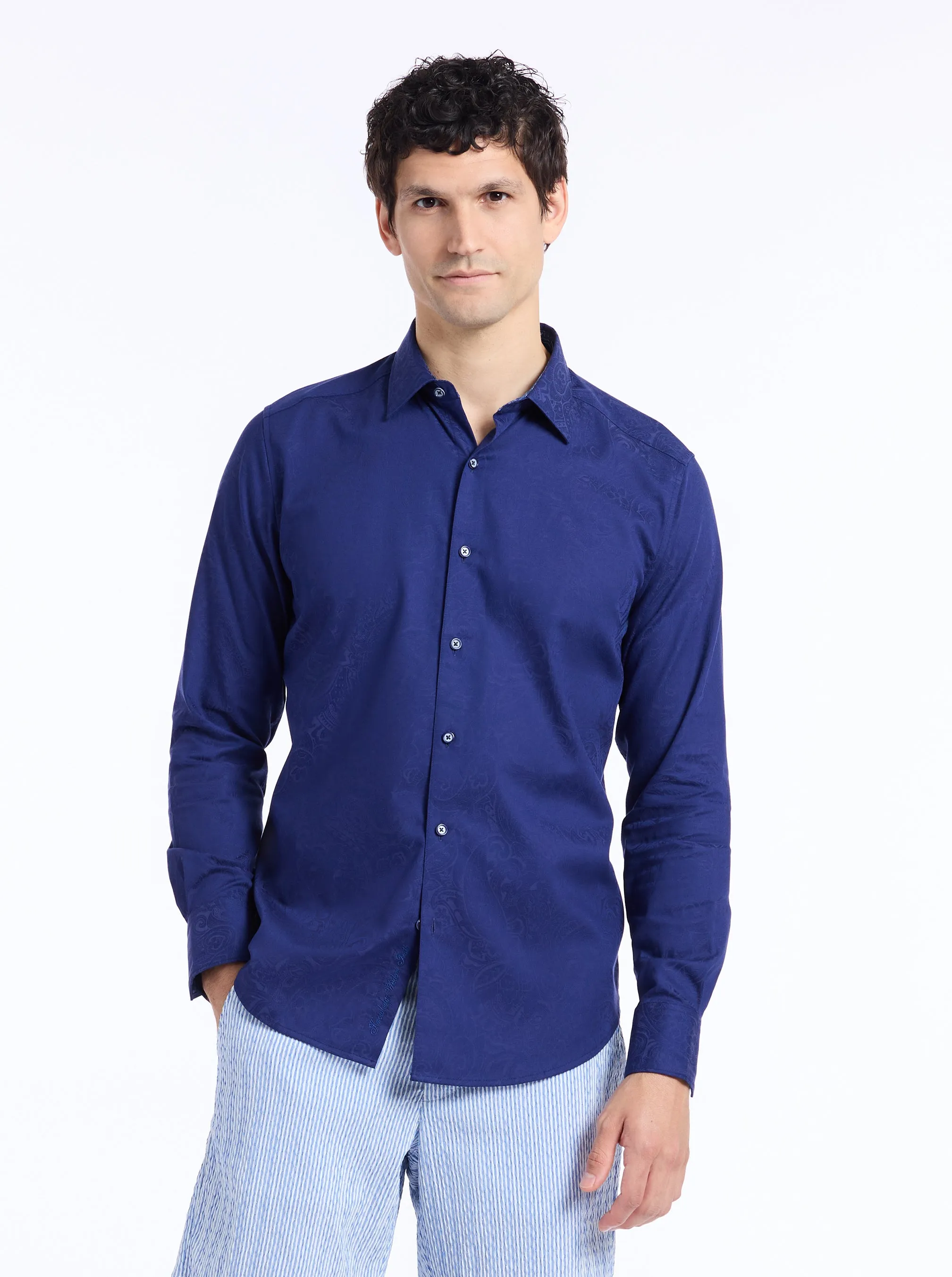 HUDSON LONG SLEEVE BUTTON DOWN SHIRT sold by Robert Graham