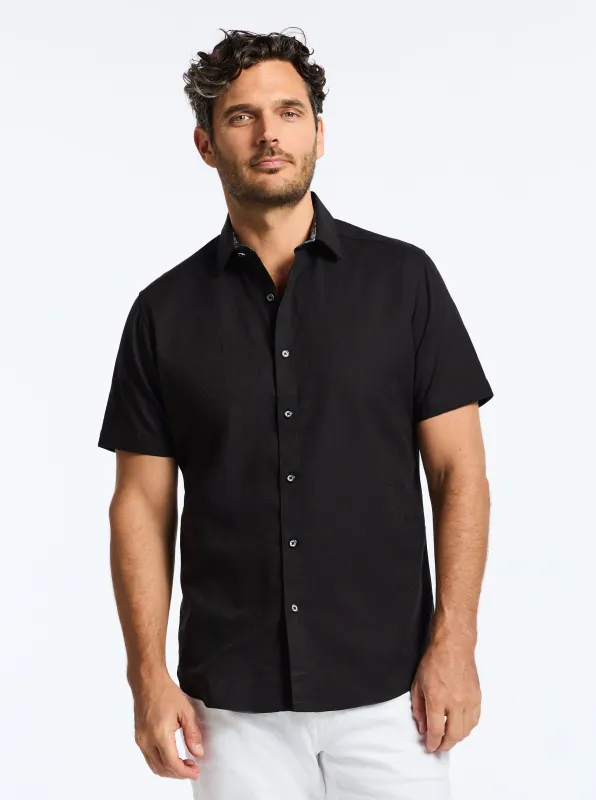 ODYSSEY SHORT SLEEVE BUTTON DOWN SHIRT made by Robert Graham