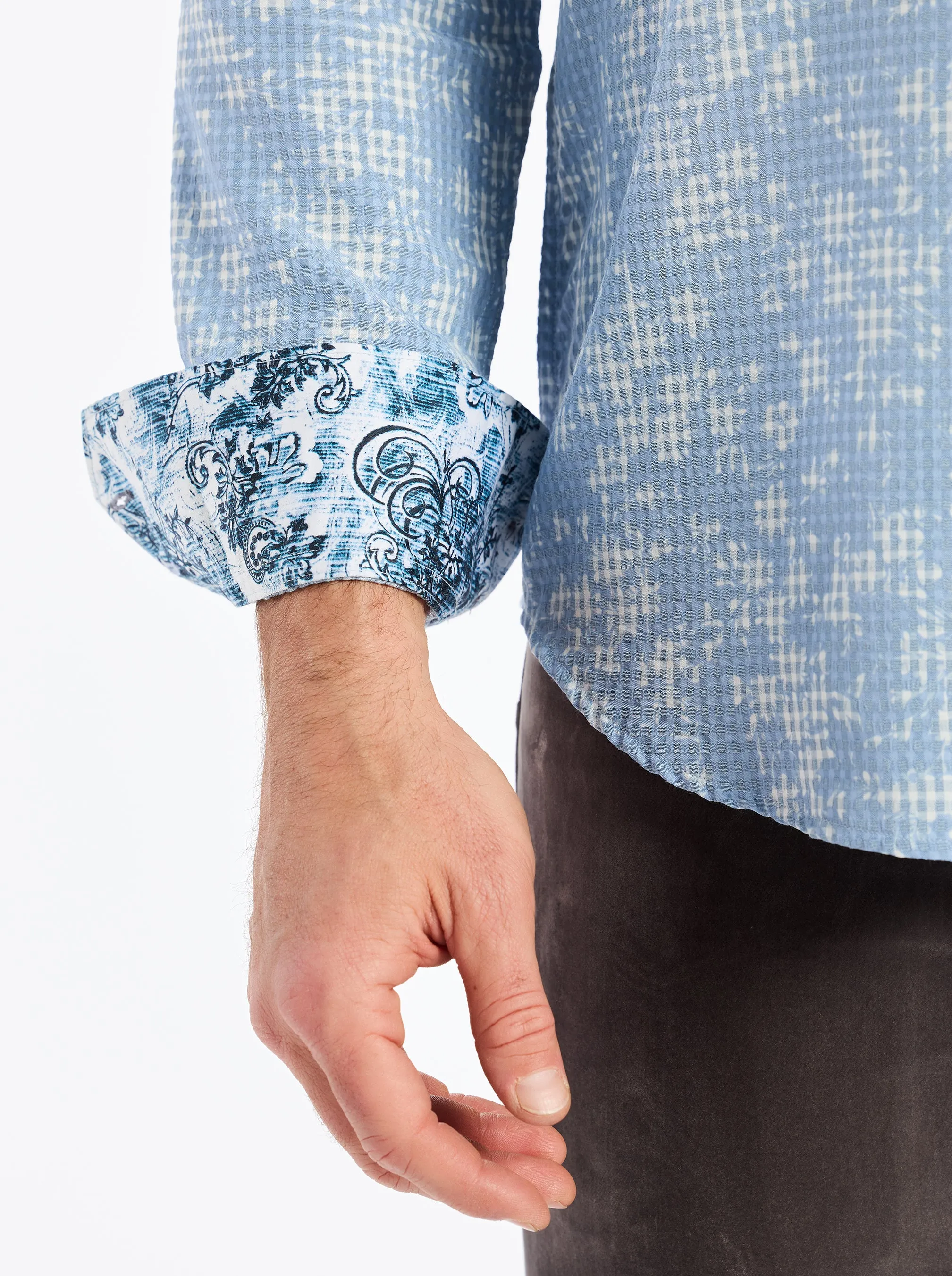 ANGOLA LONG SLEEVE BUTTON DOWN SHIRT sold by Robert Graham product image thumbnail 4