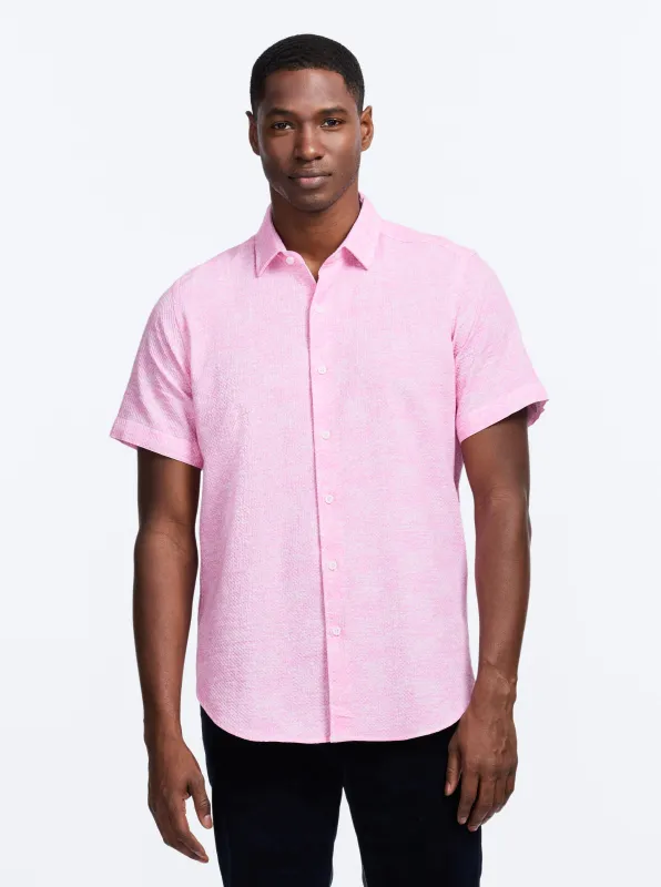 REID SHORT SLEEVE BUTTON DOWN SHIRT made by Robert Graham
