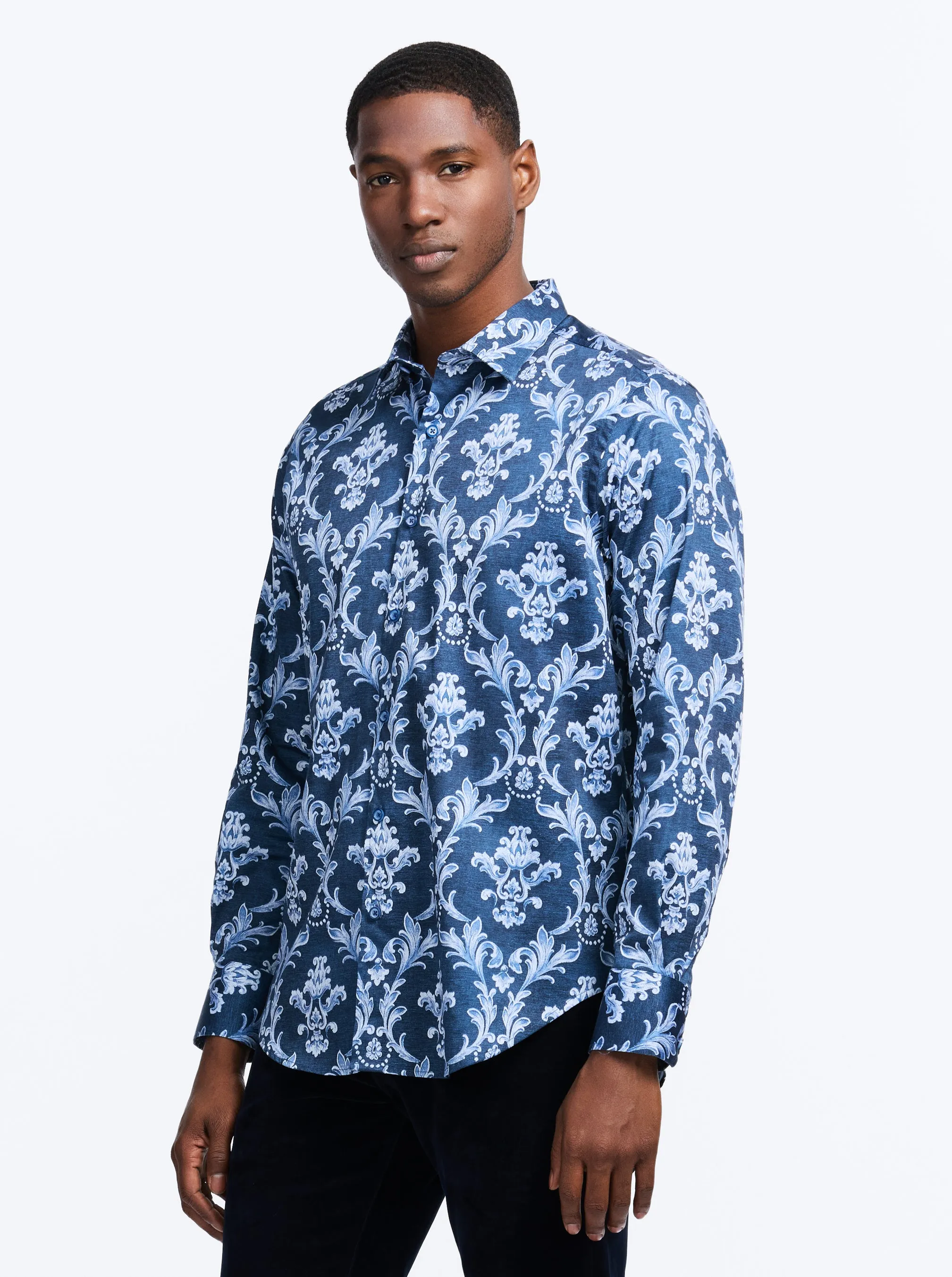 NEVILLE LONG SLEEVE BUTTON DOWN SHIRT TALL sold by Robert Graham product image thumbnail 5