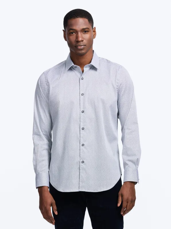 CHESLYN LONG SLEEVE BUTTON DOWN KNIT SHIRT made by Robert Graham