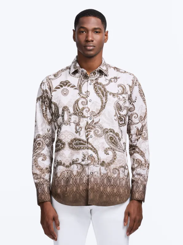 WALLINGTON LONG SLEEVE BUTTON DOWN SHIRT made by Robert Graham