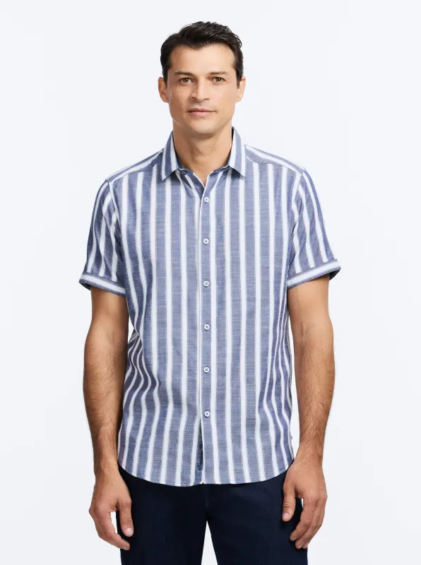 PRESTON SHORT SLEEVE BUTTON DOWN SHIRT made by Robert Graham