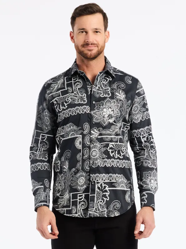 ARDEN LONG SLEEVE BUTTON DOWN SHIRT made by Robert Graham