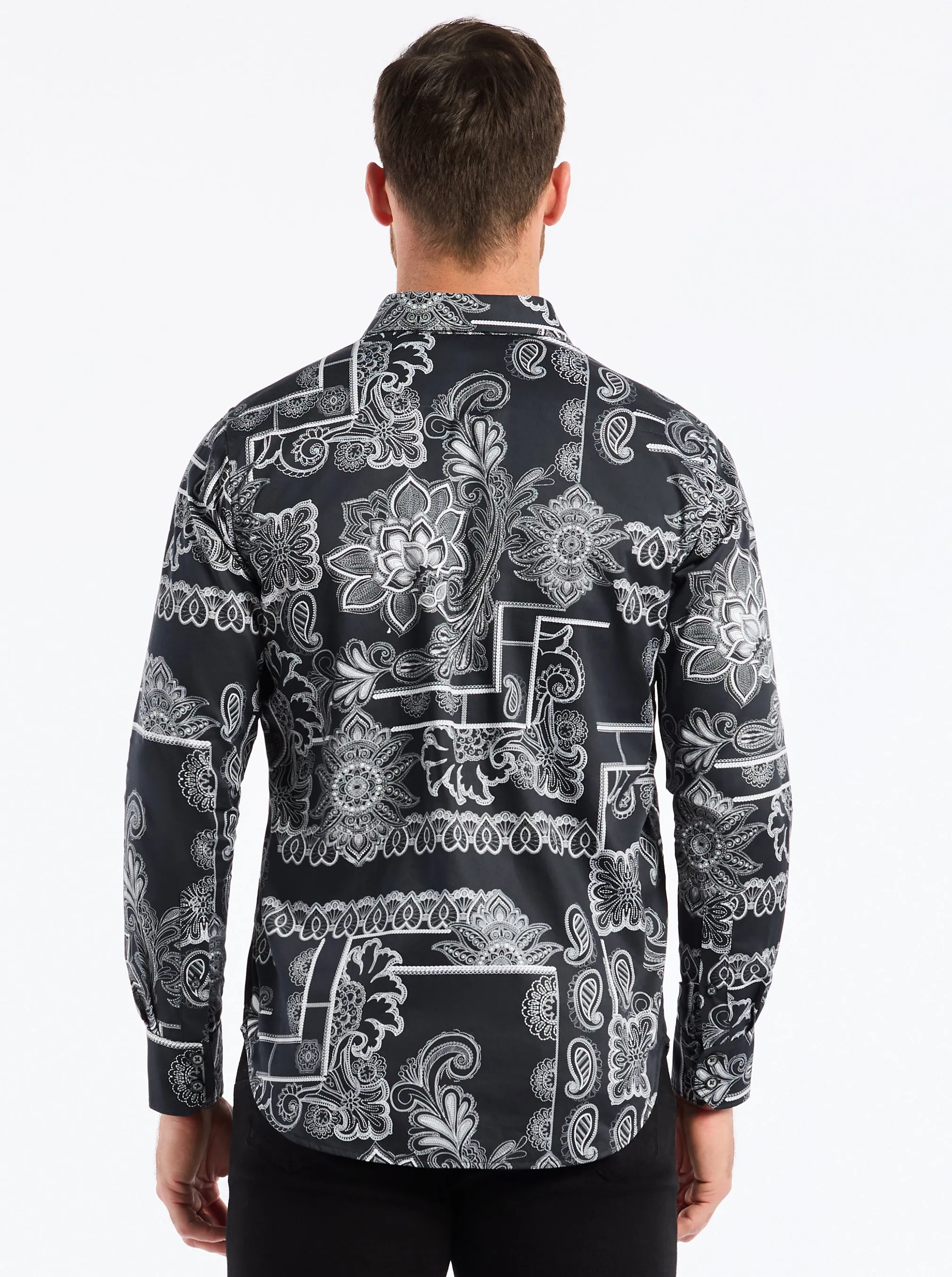 ARDEN LONG SLEEVE BUTTON DOWN SHIRT sold by Robert Graham product image thumbnail 3