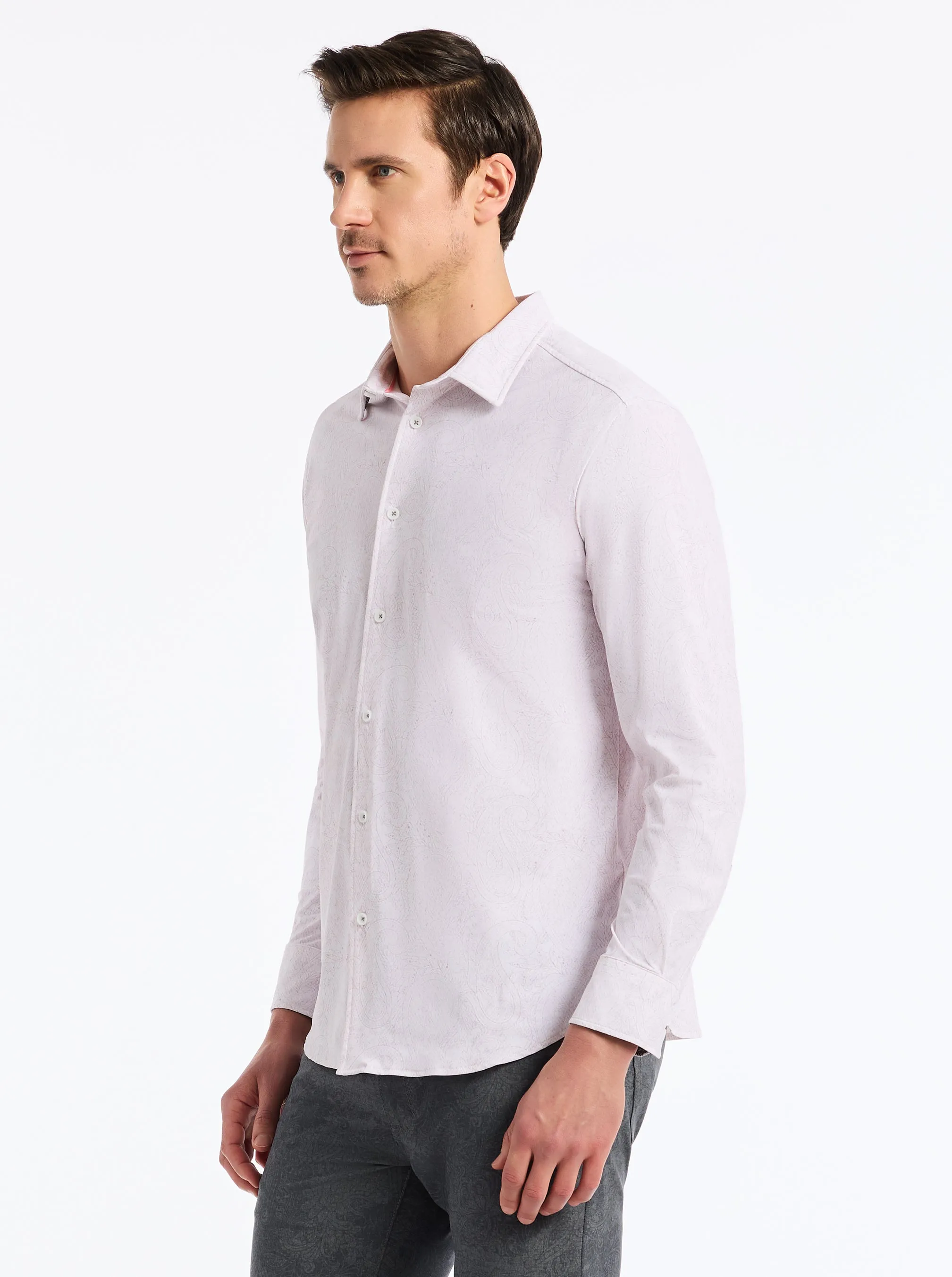 THURSTON LONG SLEEVE BUTTON DOWN KNIT SHIRT sold by Robert Graham product image thumbnail 4