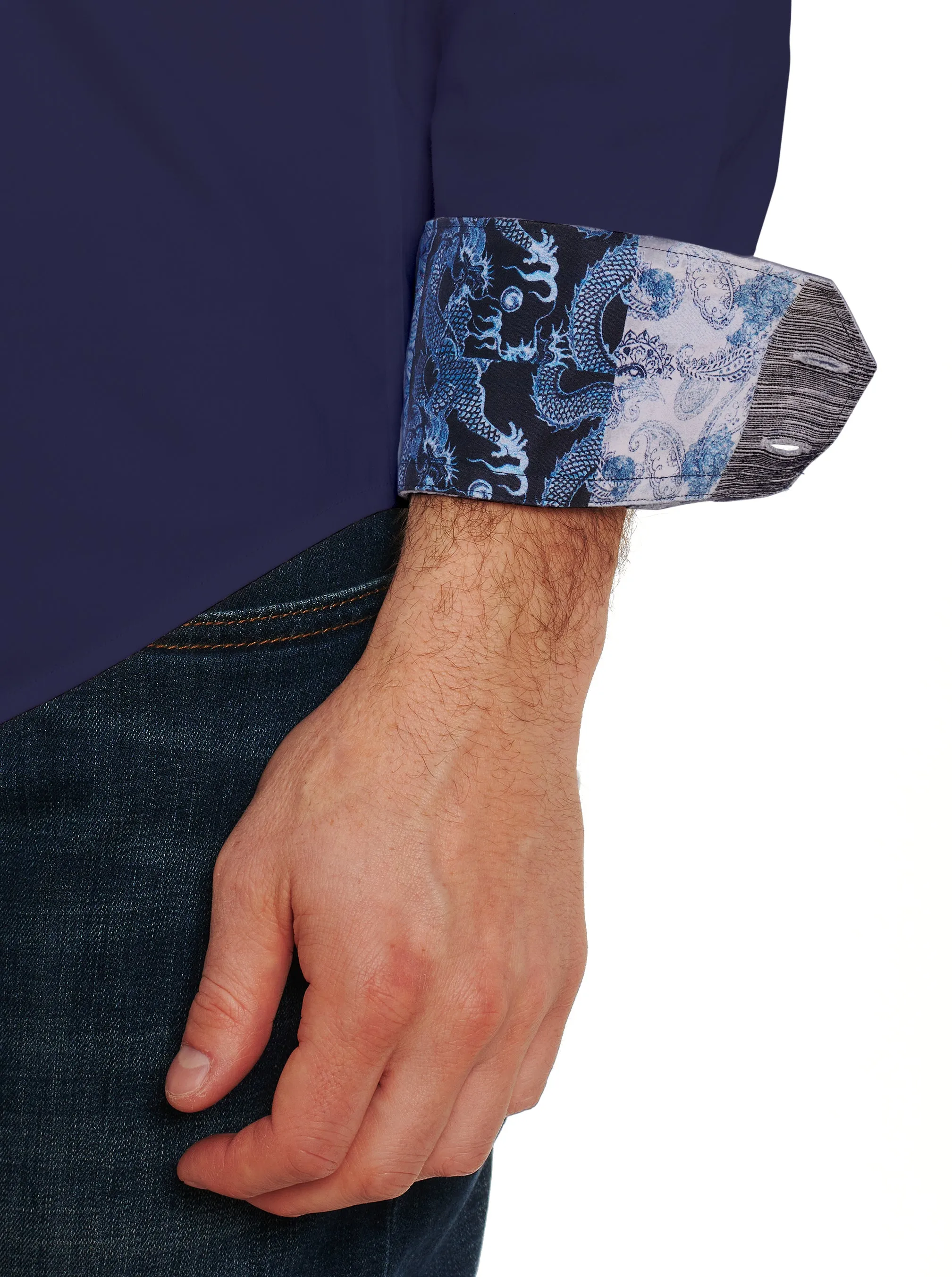 RIGHTEOUS 2 LONG SLEEVE BUTTON DOWN SHIRT sold by Robert Graham product image thumbnail 5