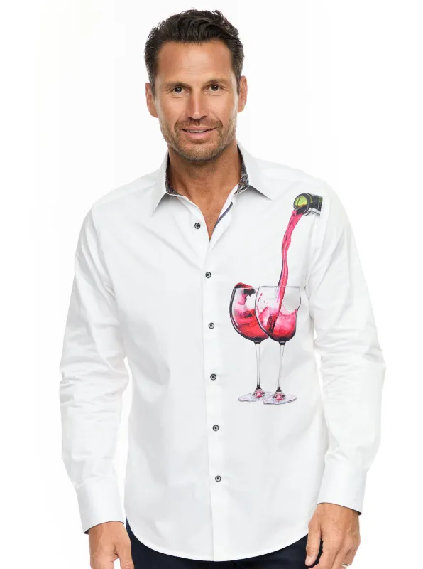 DATE NIGHT LONG SLEEVE BUTTON DOWN SHIRT made by Robert Graham