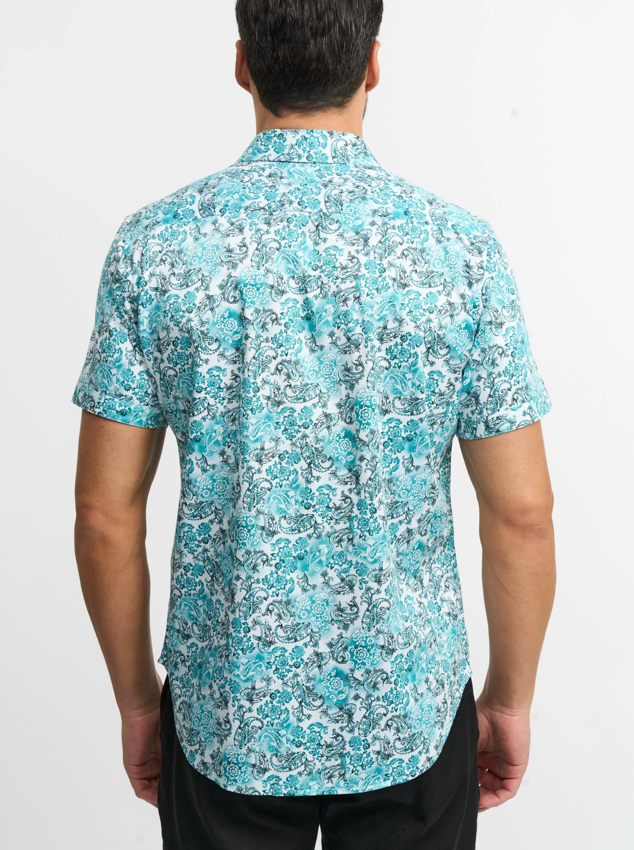 DOWNING SHORT SLEEVE BUTTON DOWN SHIRT sold by Robert Graham product image thumbnail 3