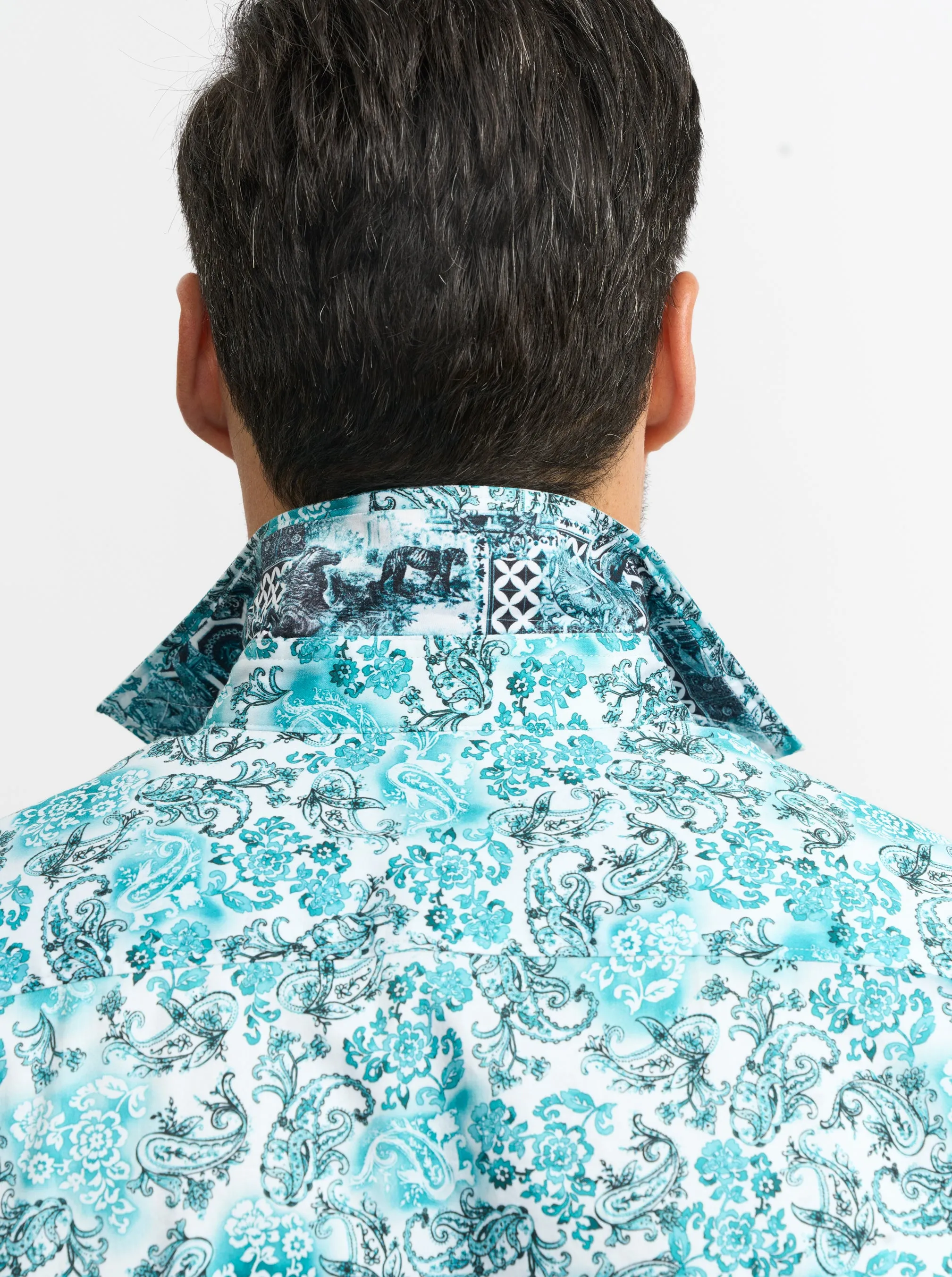 DOWNING SHORT SLEEVE BUTTON DOWN SHIRT sold by Robert Graham product image thumbnail 5