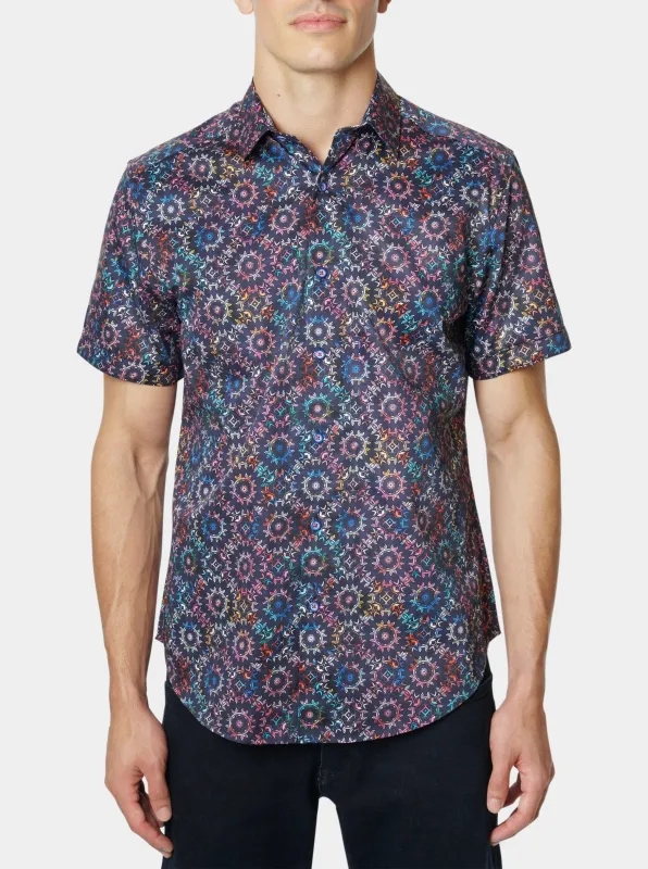 GALINDO SHORT SLEEVE BUTTON DOWN SHIRT made by Robert Graham