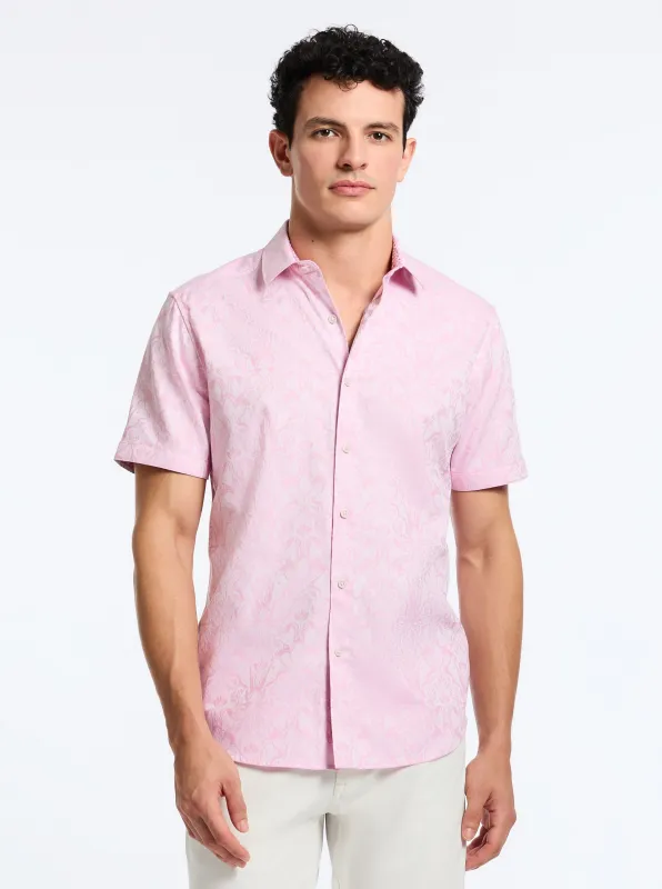 HIGHLAND SHORT SLEEVE BUTTON DOWN SHIRT made by Robert Graham
