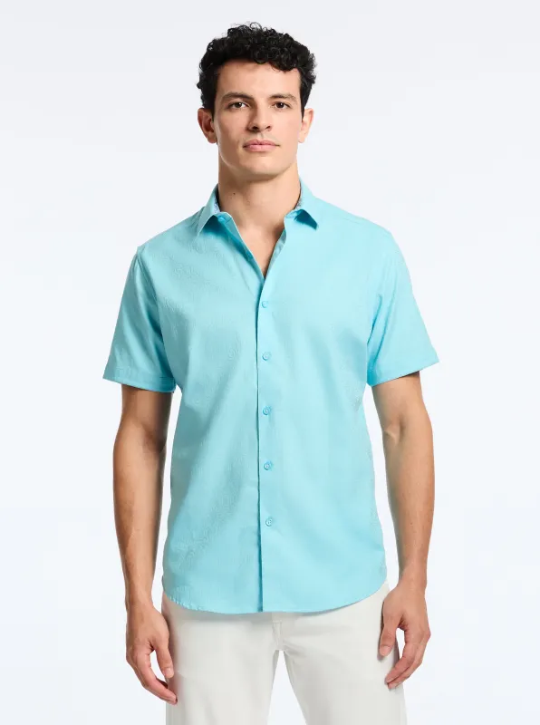 ODYSSEY SHORT SLEEVE BUTTON DOWN SHIRT made by Robert Graham