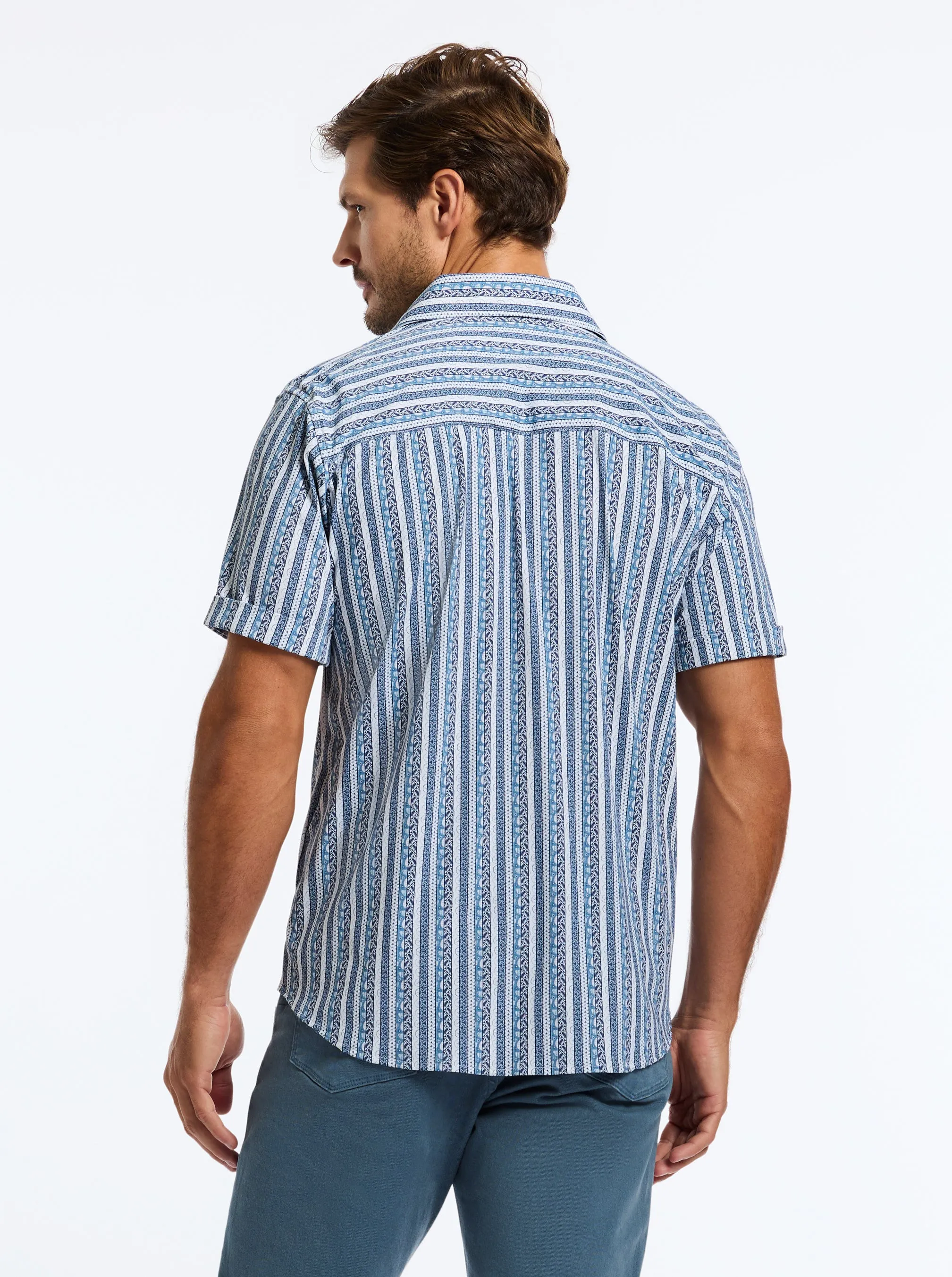 IONIAN SHORT SLEEVE BUTTON DOWN SHIRT sold by Robert Graham product image thumbnail 3