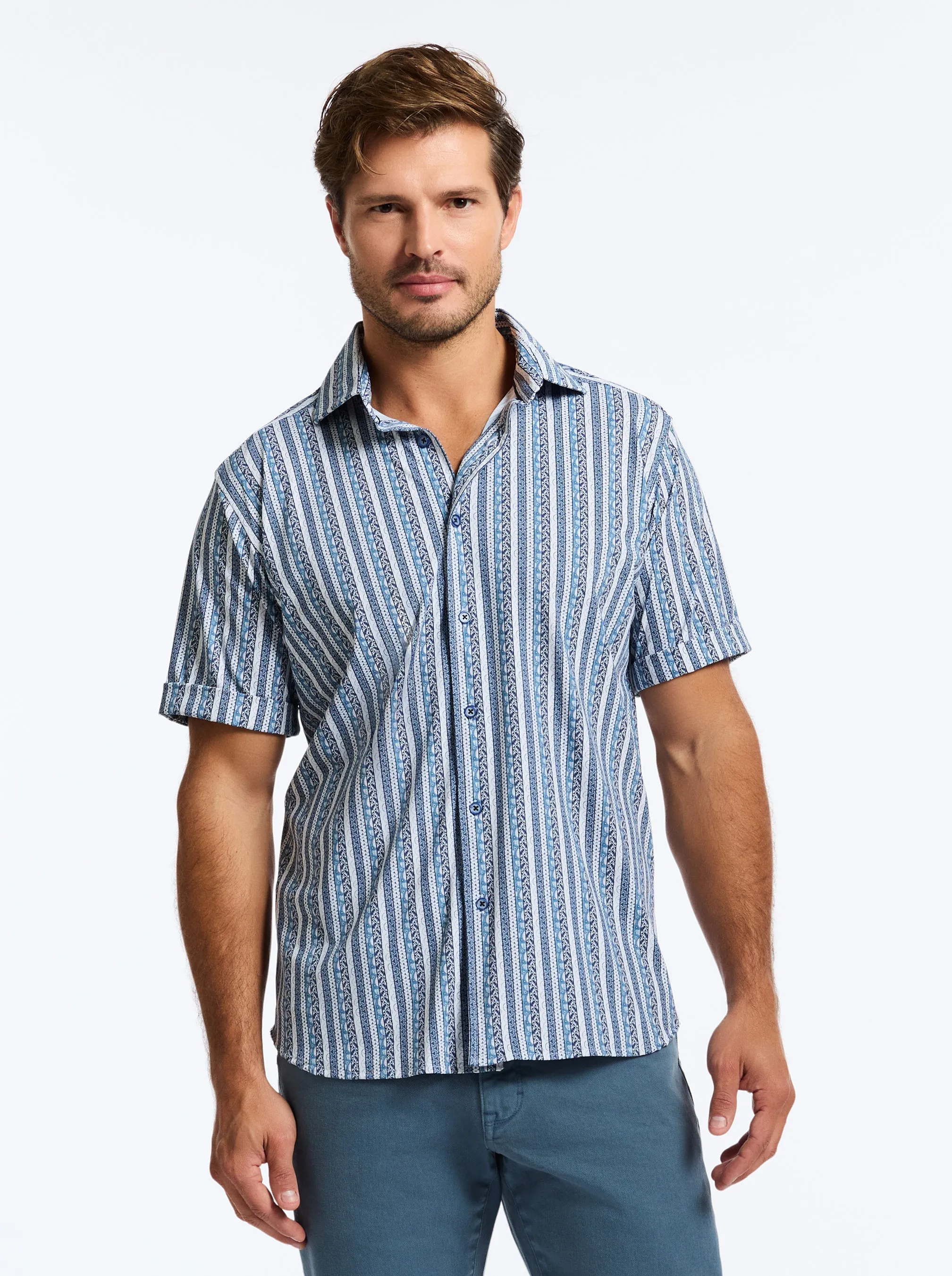 IONIAN SHORT SLEEVE BUTTON DOWN SHIRT sold by Robert Graham