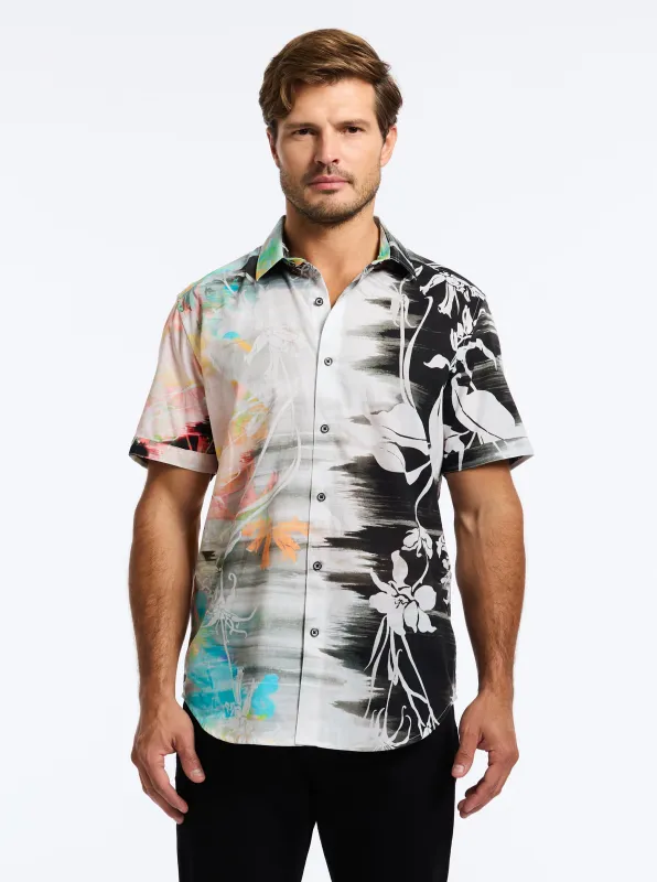AMALFI SHORT SLEEVE BUTTON DOWN SHIRT made by Robert Graham