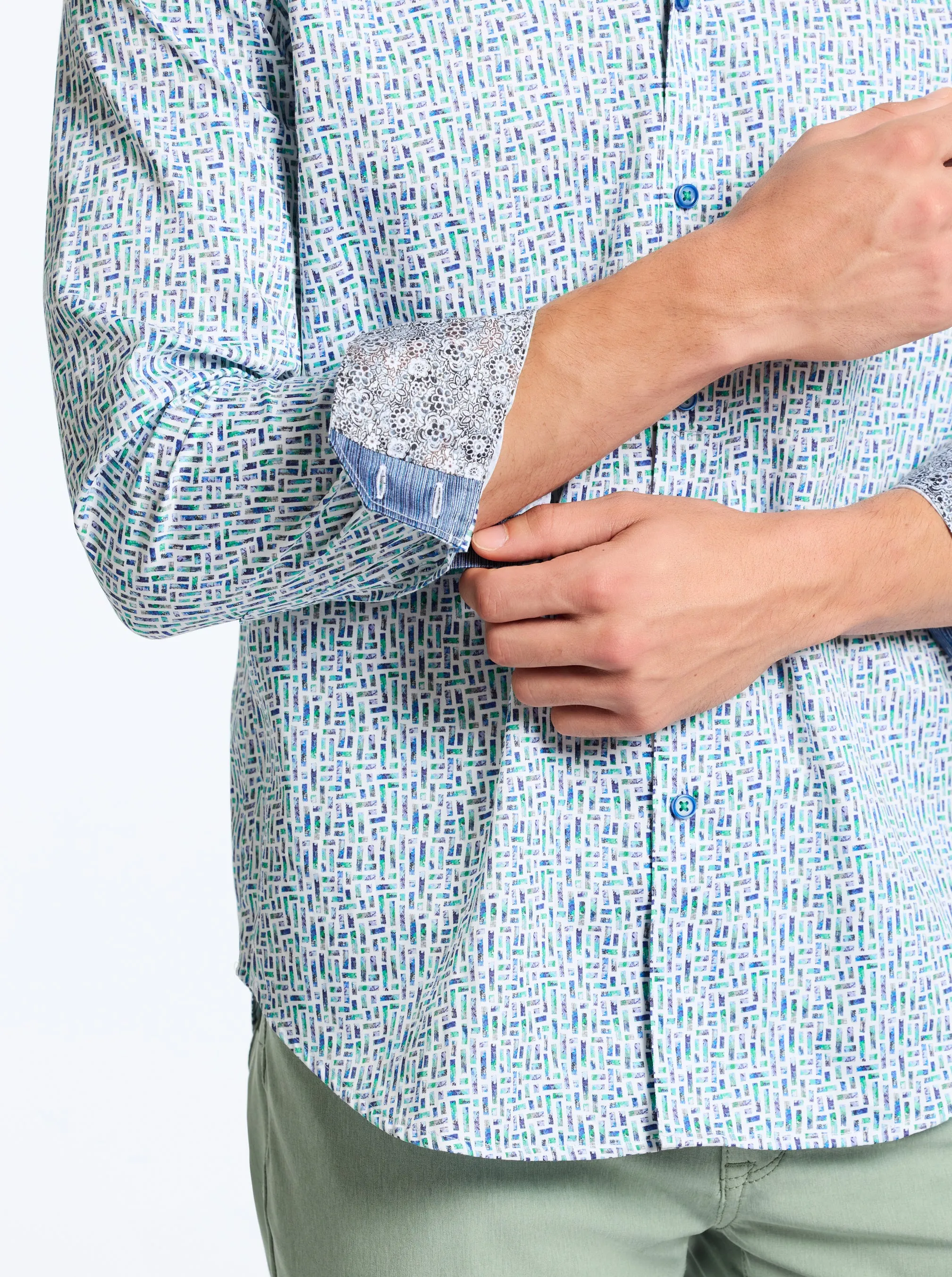LENOX LONG SLEEVE BUTTON DOWN SHIRT sold by Robert Graham product image thumbnail 5