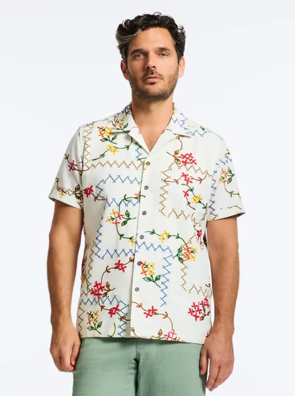 MARETTIMO SHORT SLEEVE BUTTON DOWN SHIRT made by Robert Graham