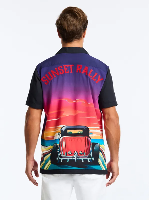 SUNSET RALLY SHORT SLEEVE BUTTON DOWN SHIRT made by Robert Graham