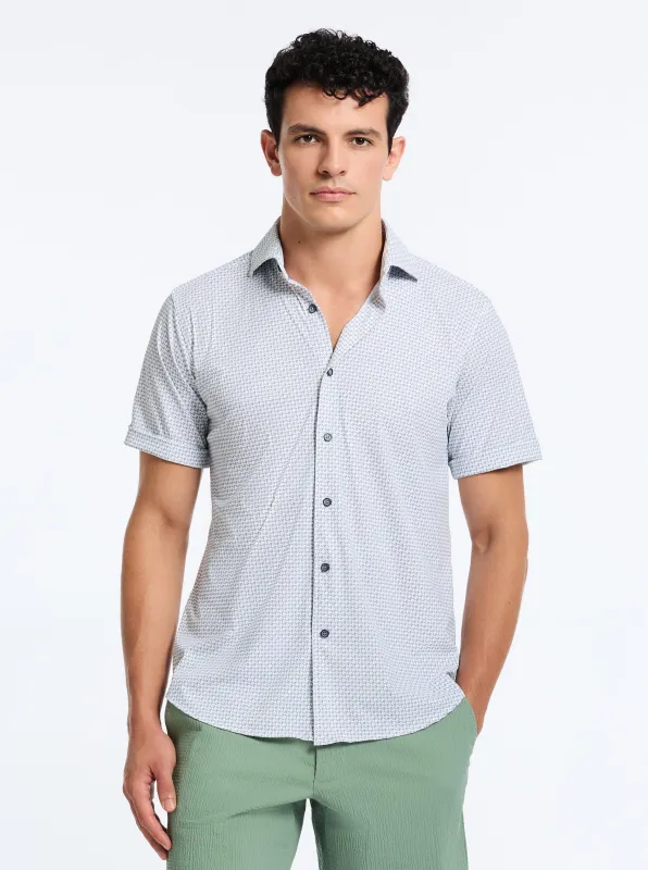 COPACABANNA SHORT SLEEVE BUTTON DOWN SHIRT made by Robert Graham