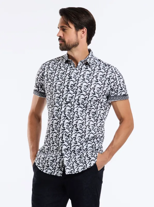 THERON SHORT SLEEVE BUTTON DOWN SHIRT made by Robert Graham