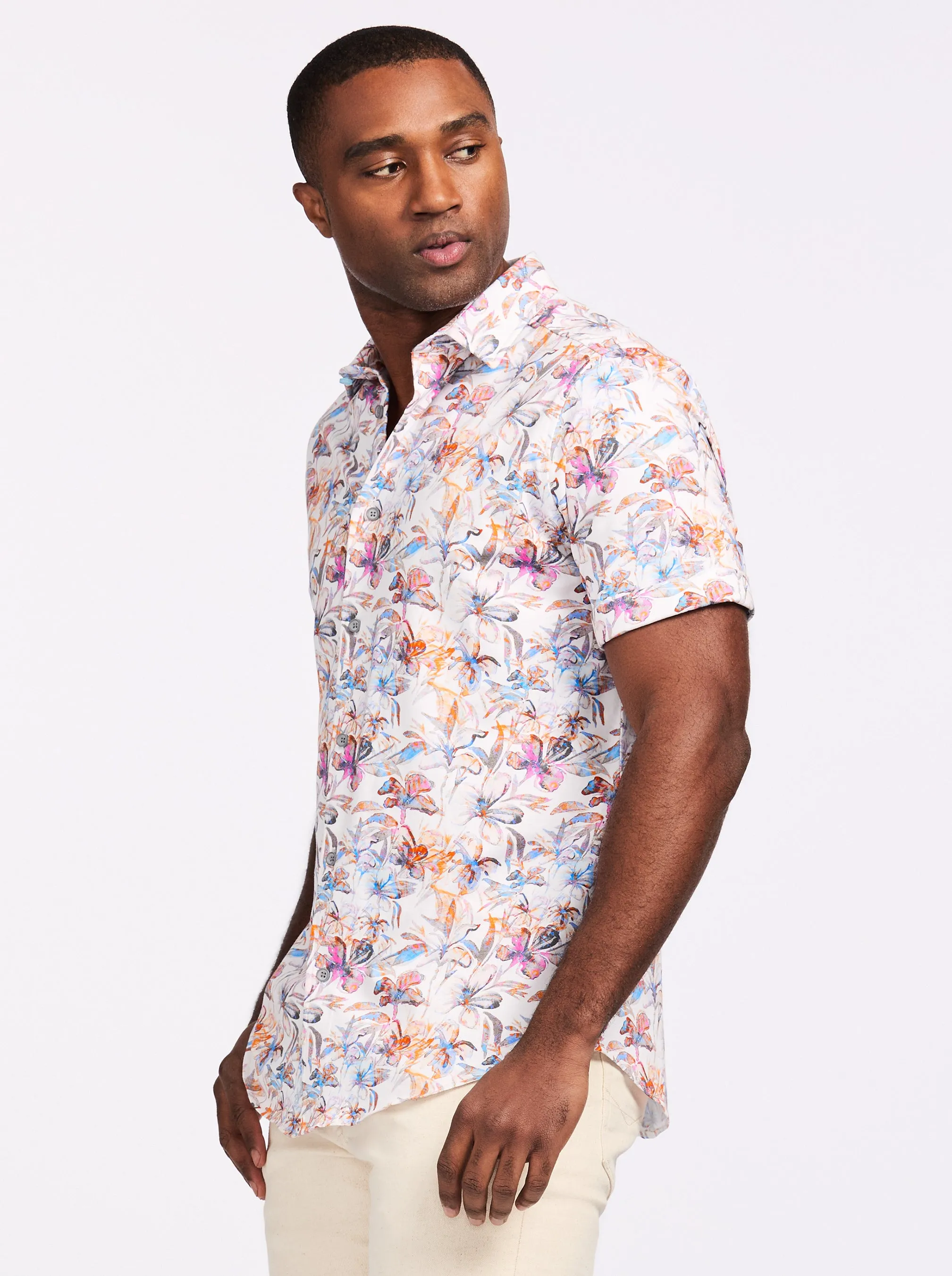 OSRIC SHORT SLEEVE BUTTON DOWN SHIRT sold by Robert Graham product image thumbnail 5