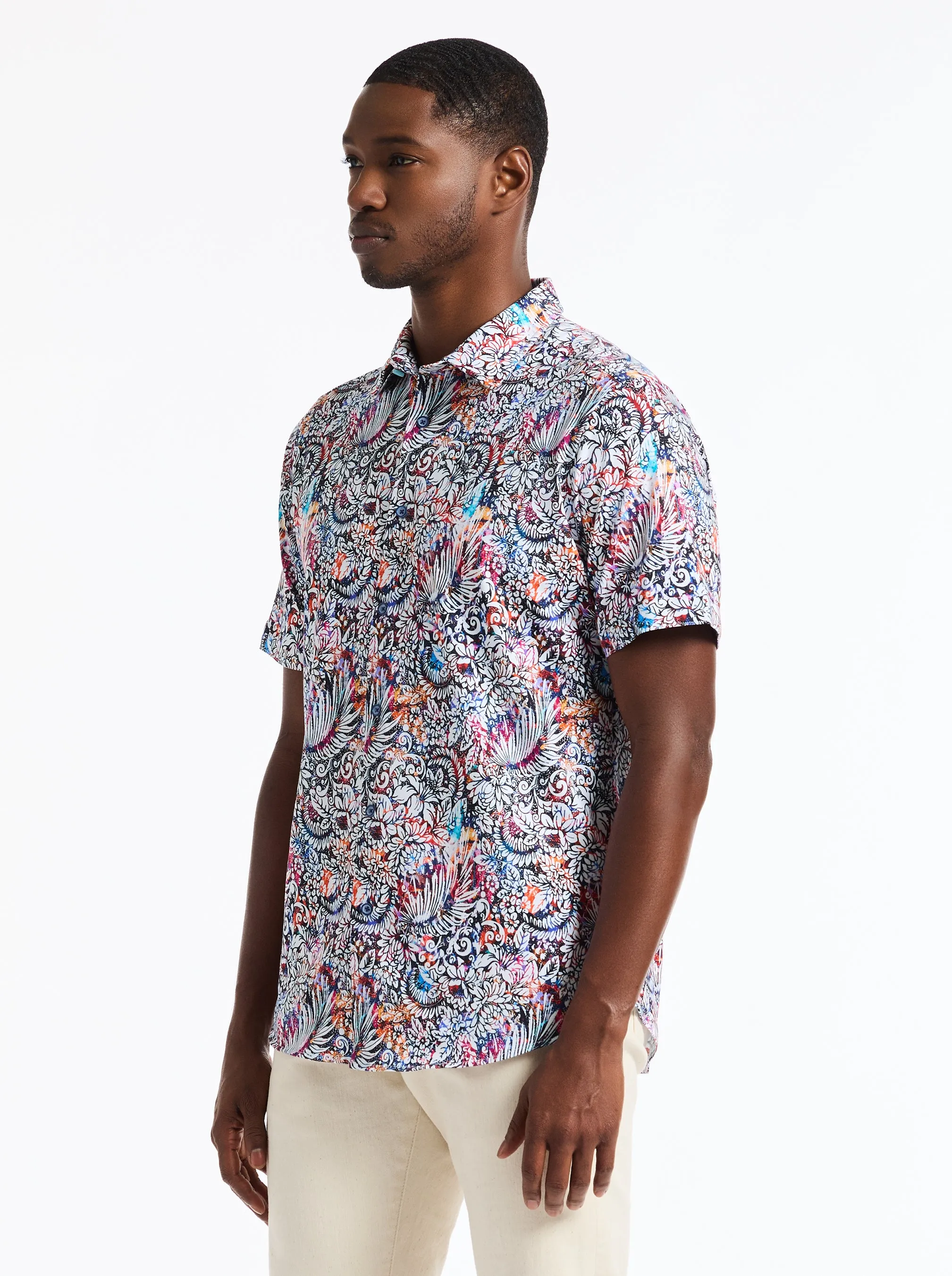 ALAN SHORT SLEEVE BUTTON DOWN SHIRT sold by Robert Graham product image thumbnail 3