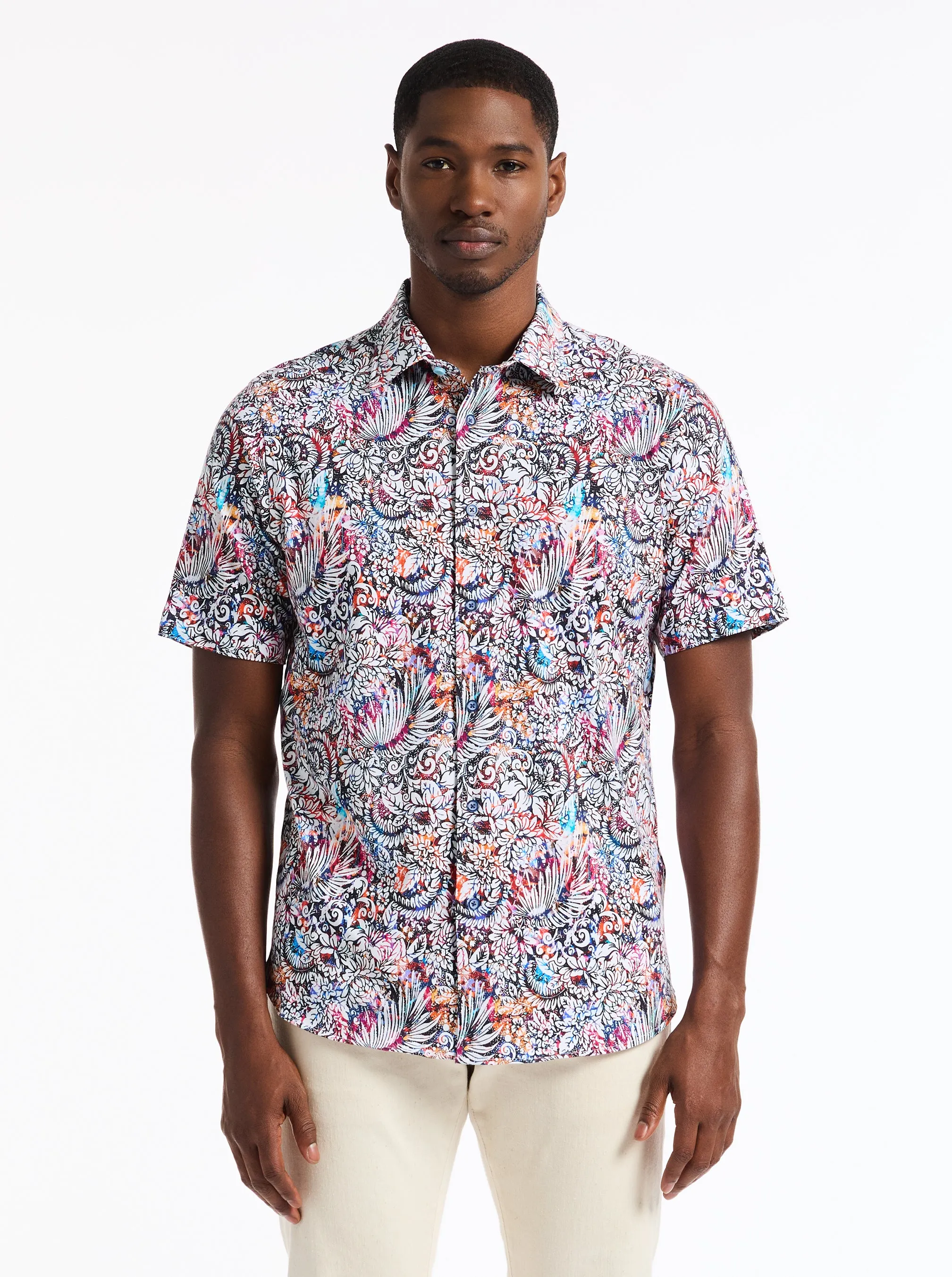 ALAN SHORT SLEEVE BUTTON DOWN SHIRT sold by Robert Graham