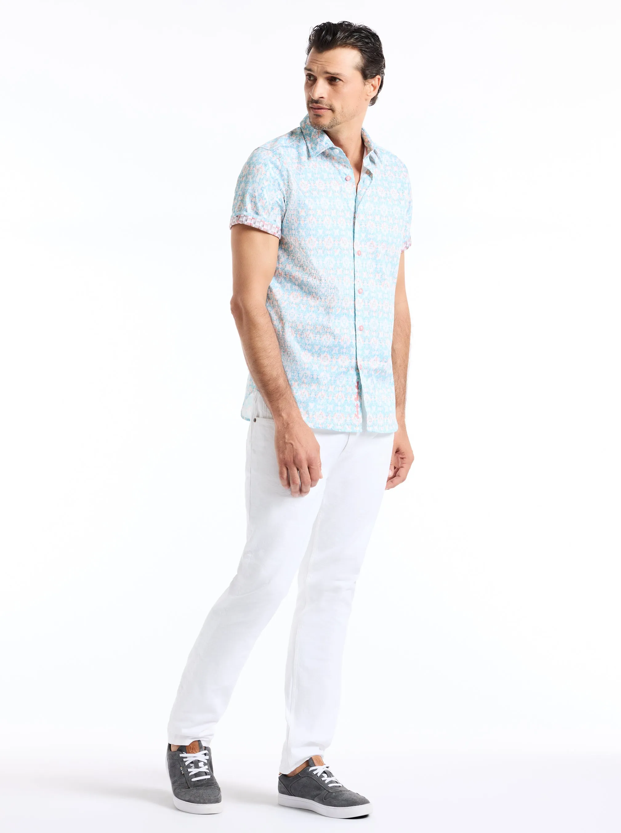 MIRAGE SHORT SLEEVE BUTTON DOWN SHIRT sold by Robert Graham product image thumbnail 5