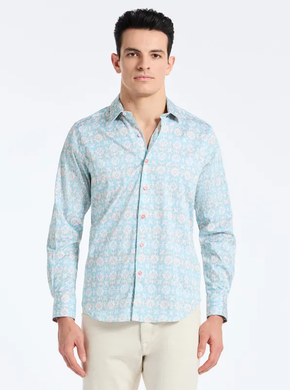 MIRAGE LONG SLEEVE BUTTON DOWN SHIRT made by Robert Graham