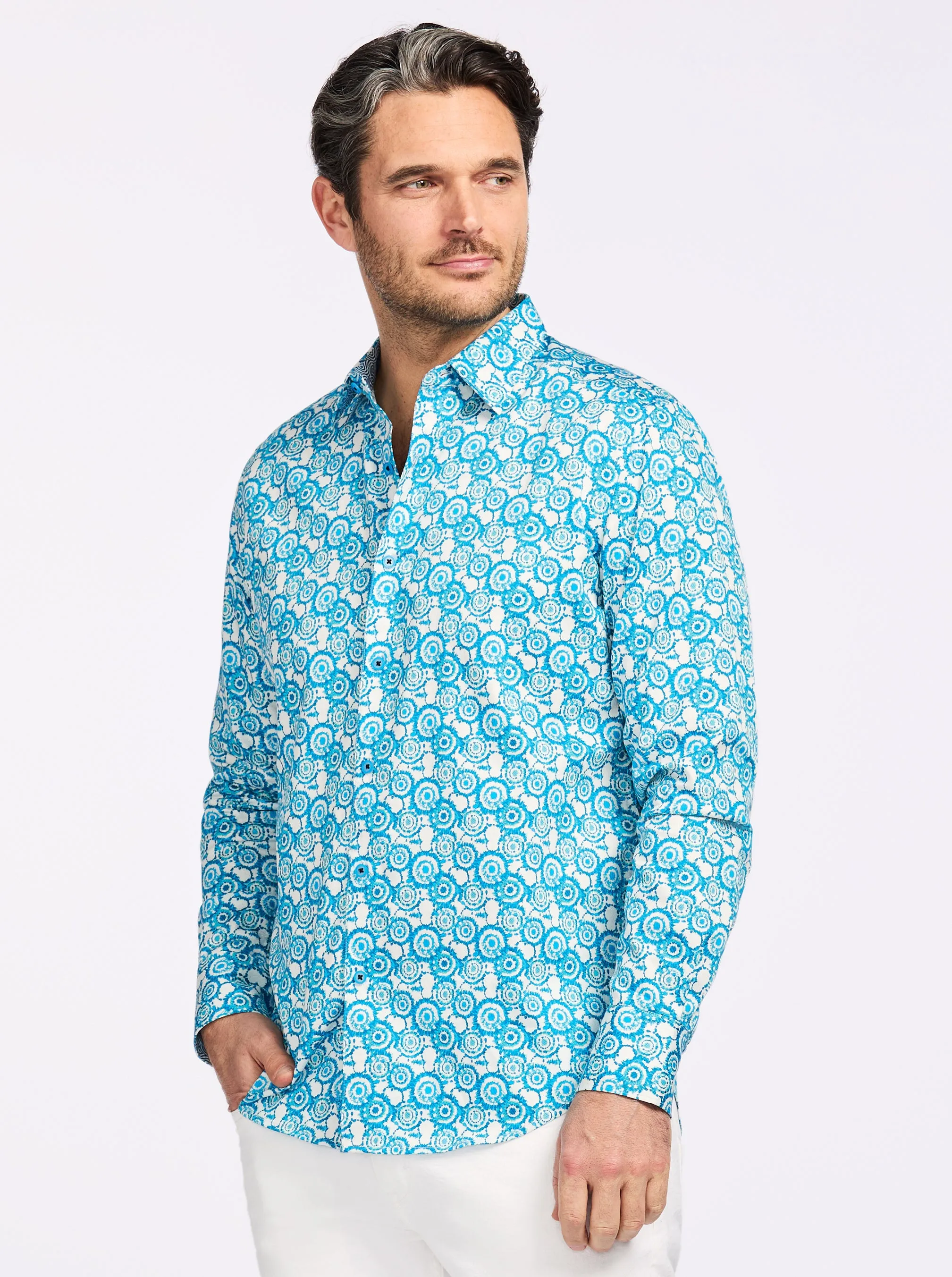 CANTLEY LONG SLEEVE BUTTON DOWN SHIRT sold by Robert Graham product image thumbnail 5