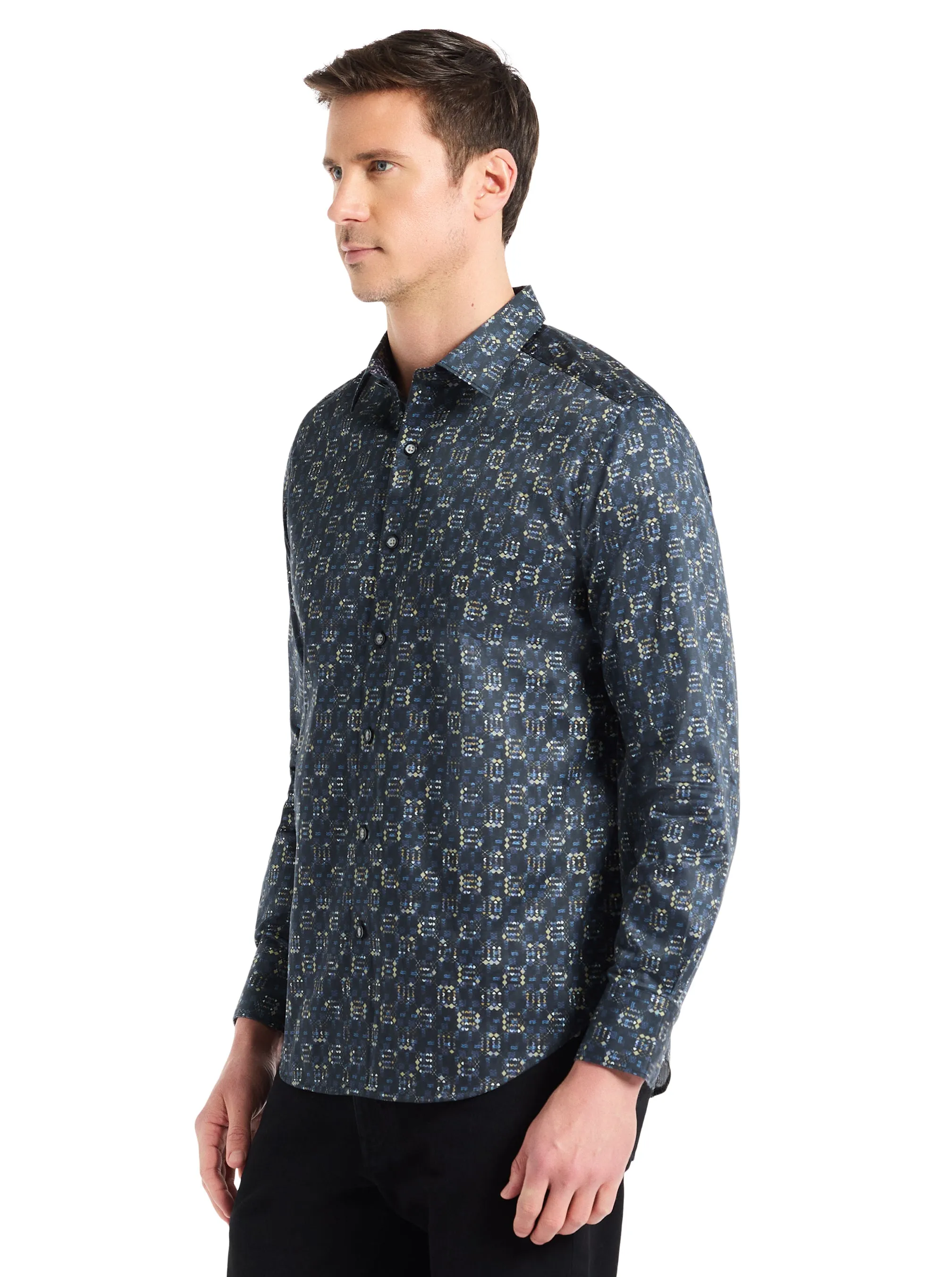 DECKARD LONG SLEEVE BUTTON DOWN SHIRT sold by Robert Graham product image thumbnail 3