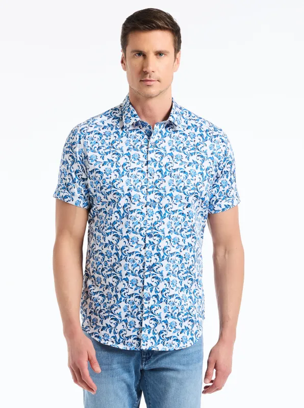 ASLAN SHORT SLEEVE BUTTON DOWN SHIRT made by Robert Graham
