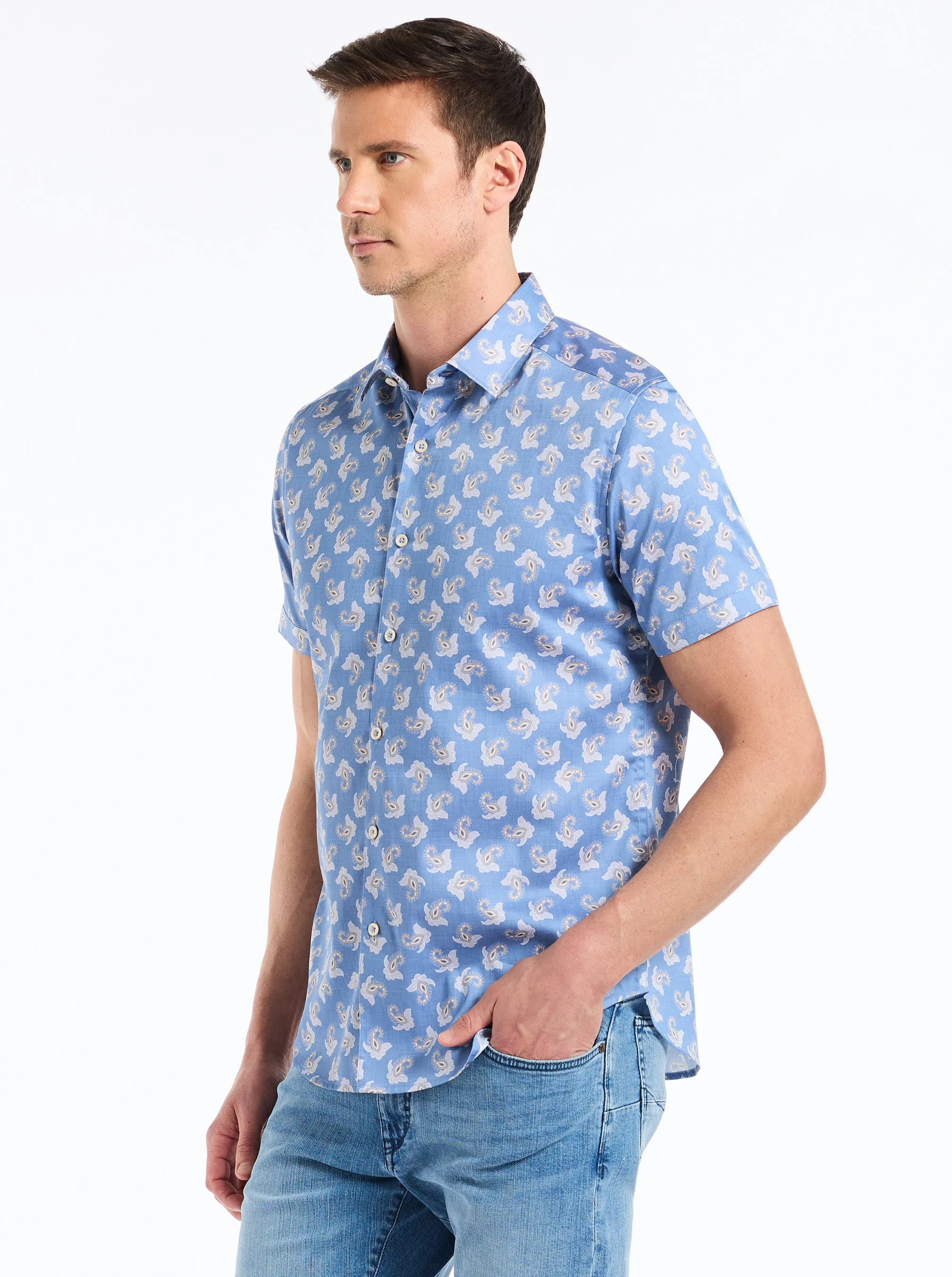 BEAUCHAMP SHORT SLEEVE BUTTON DOWN SHIRT sold by Robert Graham product image thumbnail 3