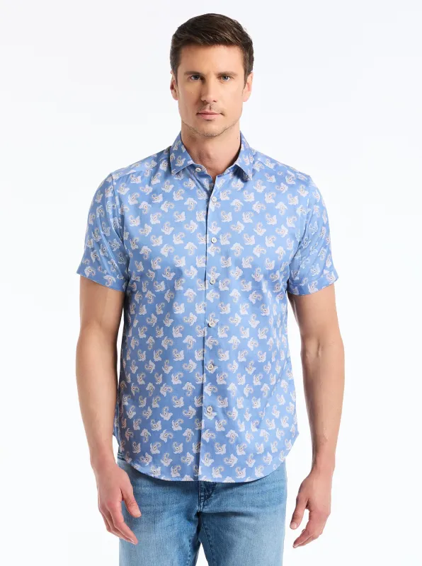 BEAUCHAMP SHORT SLEEVE BUTTON DOWN SHIRT made by Robert Graham