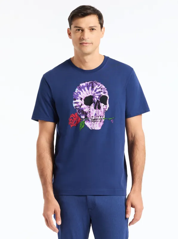 TIE DYE SKULL SHORT SLEEVE T-SHIRT made by Robert Graham