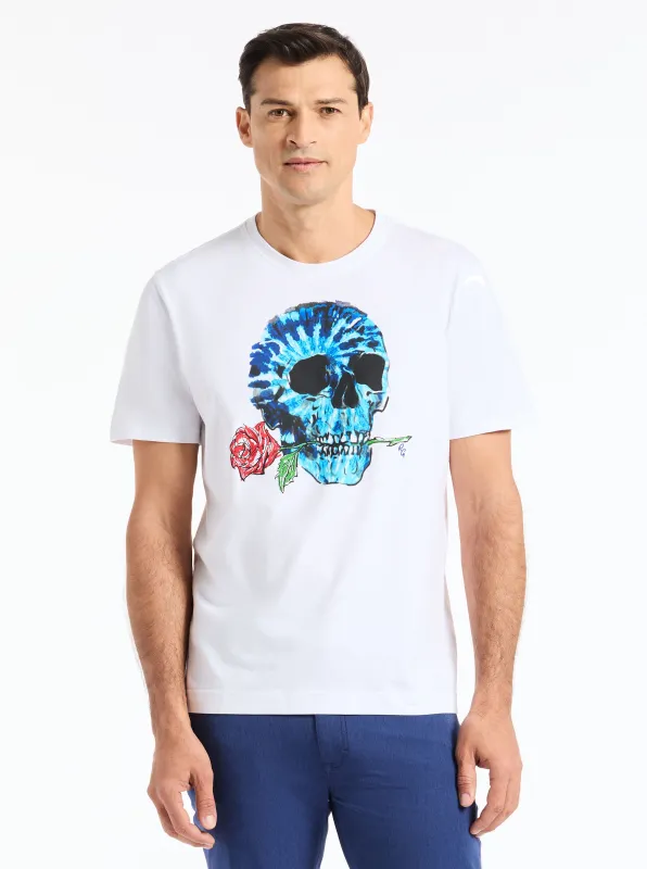 TIE DYE SKULL SHORT SLEEVE T-SHIRT made by Robert Graham