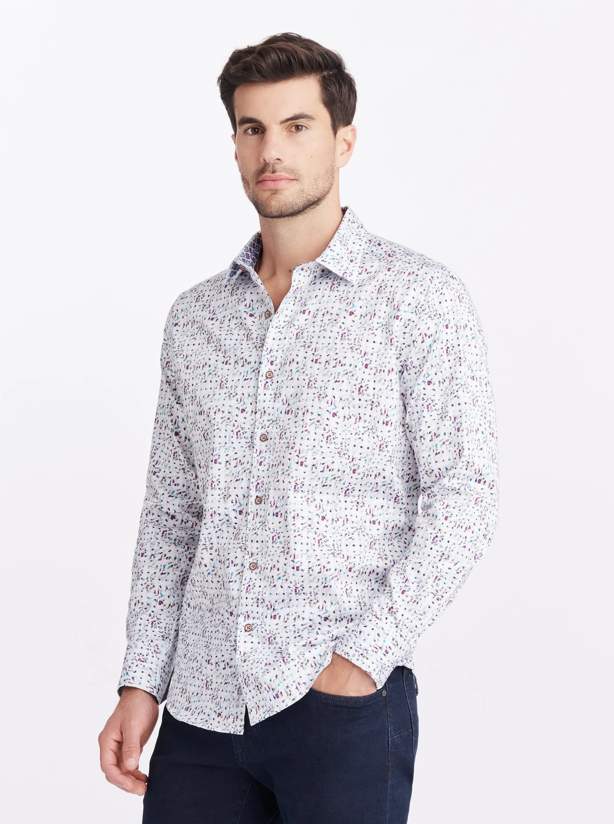 COMBE LONG SLEEVE BUTTON DOWN SHIRT sold by Robert Graham product image thumbnail 5