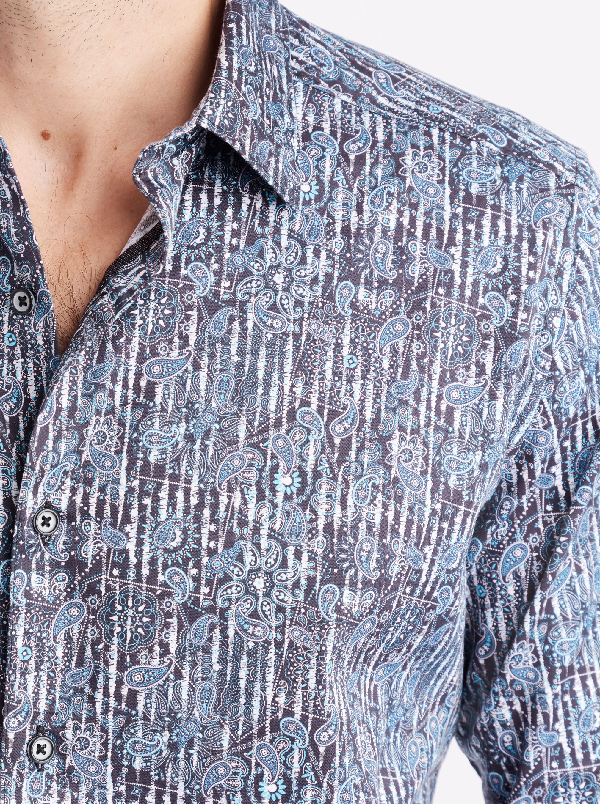 EGTON LONG SLEEVE BUTTON DOWN SHIRT sold by Robert Graham product image thumbnail 3