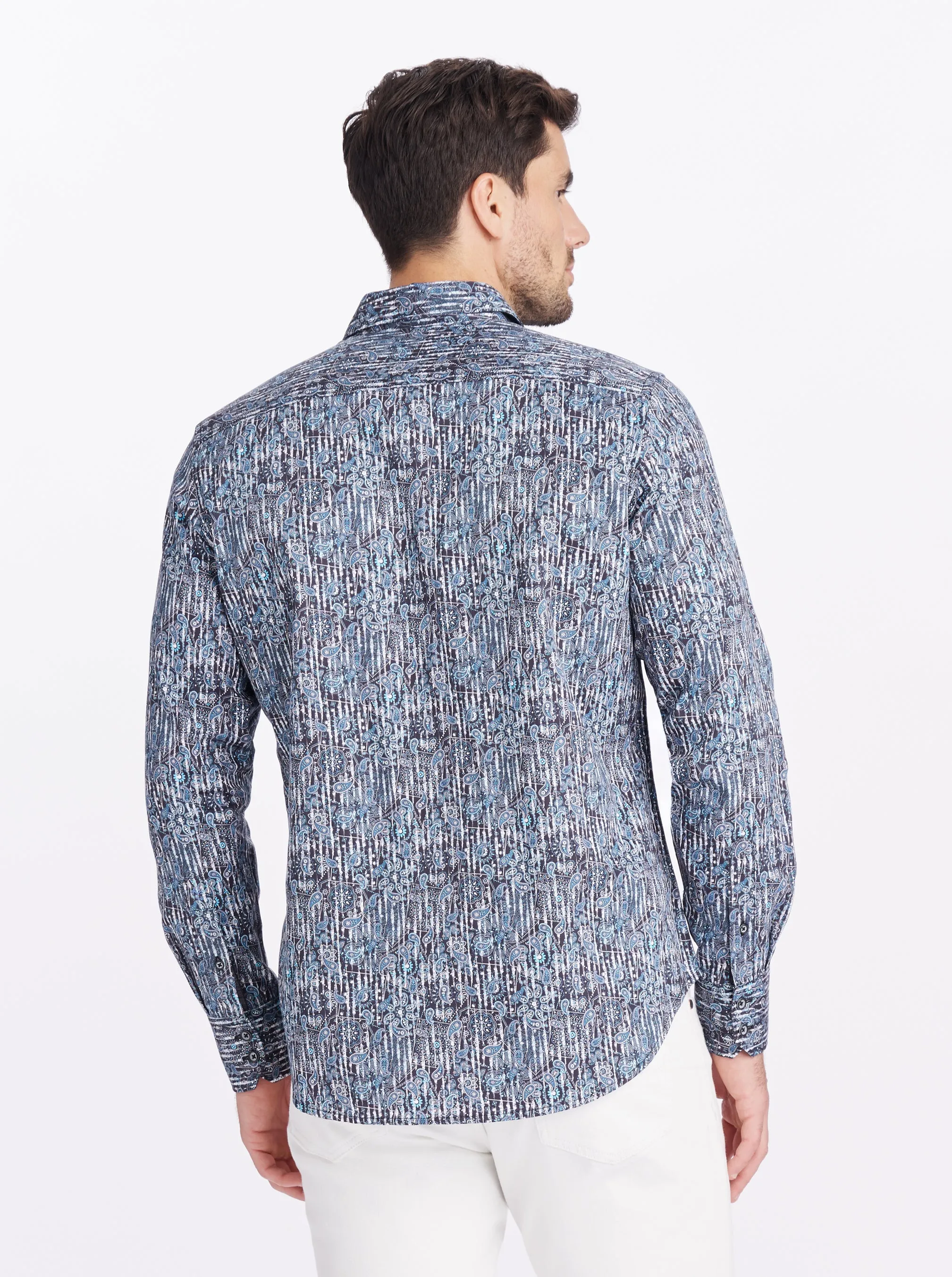 EGTON LONG SLEEVE BUTTON DOWN SHIRT sold by Robert Graham product image thumbnail 2