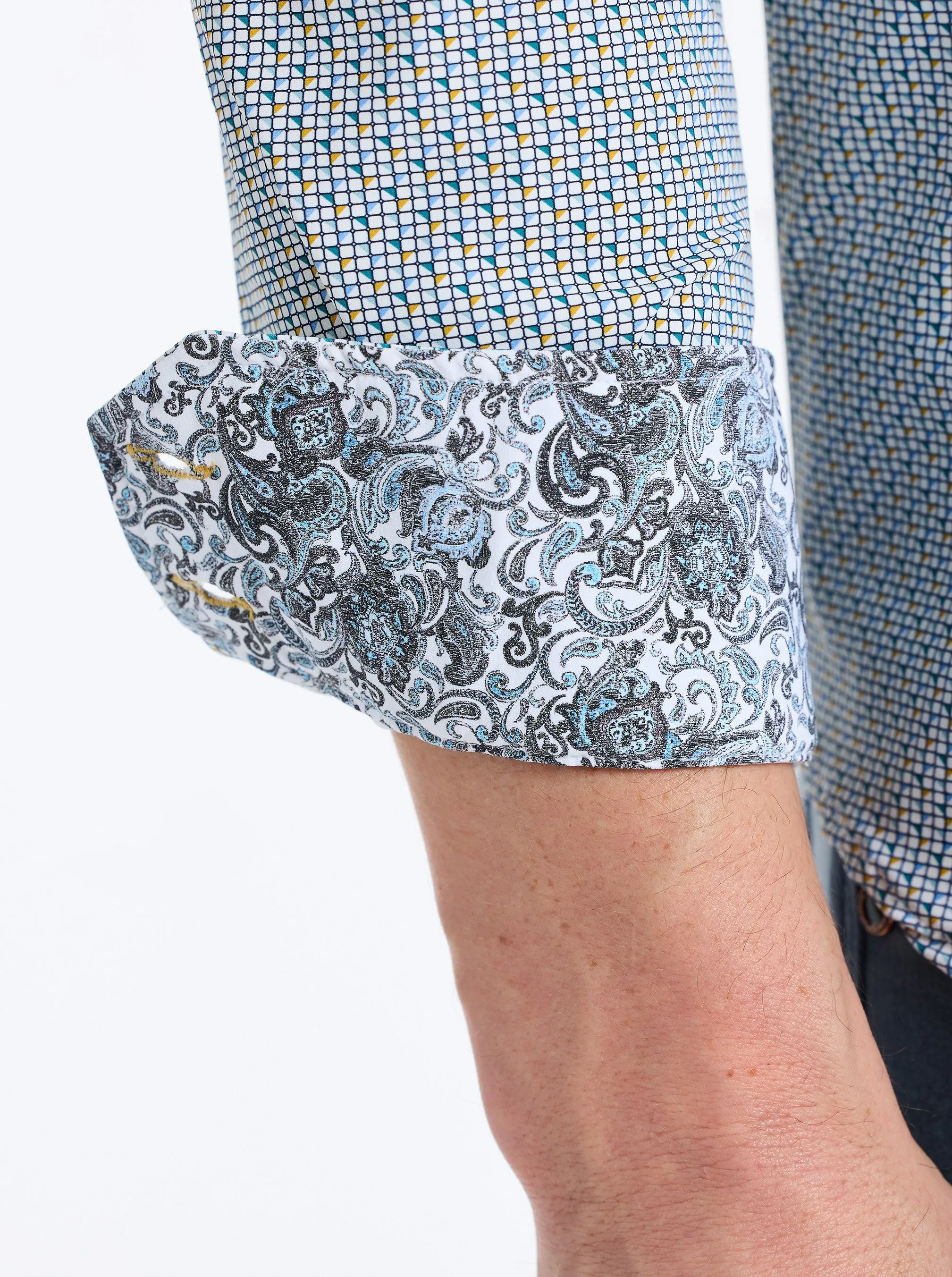 CAVEDA LONG SLEEVE BUTTON DOWN SHIRT sold by Robert Graham product image thumbnail 4