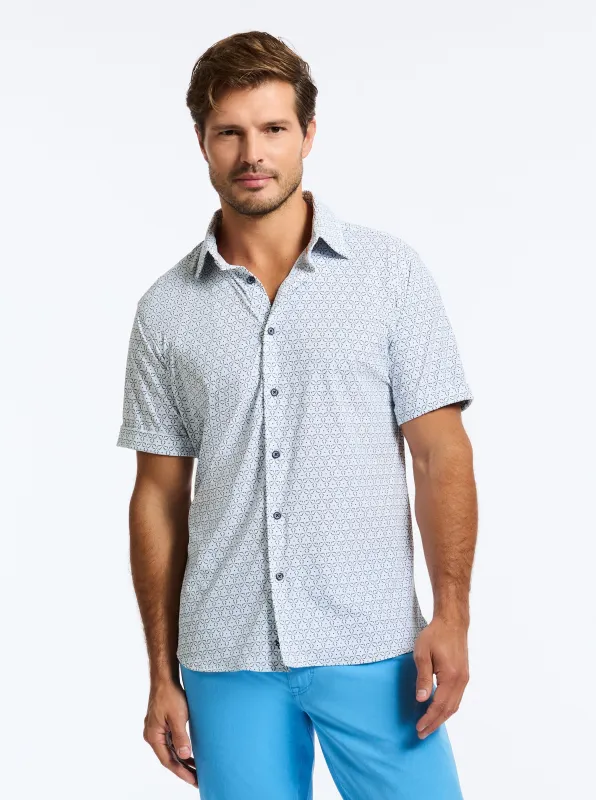 AVALON SHORT SLEEVE BUTTON DOWN SHIRT made by Robert Graham